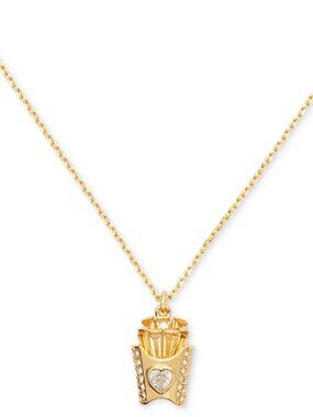 Kate Spade French Fries Mini Pendant Necklace Gold-Tone